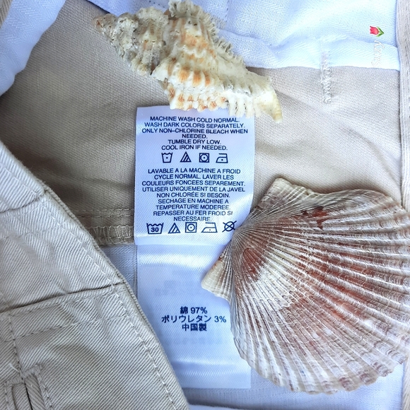 LANDS' END Mid Rise, Wide Leg, Light Beige Pants - Picture 3 of 12